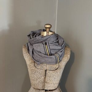 lululemon Striped Gray zip-up Scarf